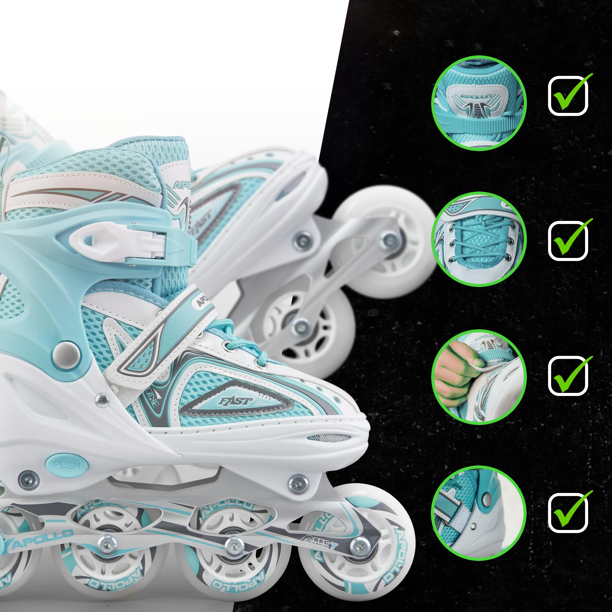 Apollo Super Blade LED ABEC7 Pattini regolabili per bambini 4/7