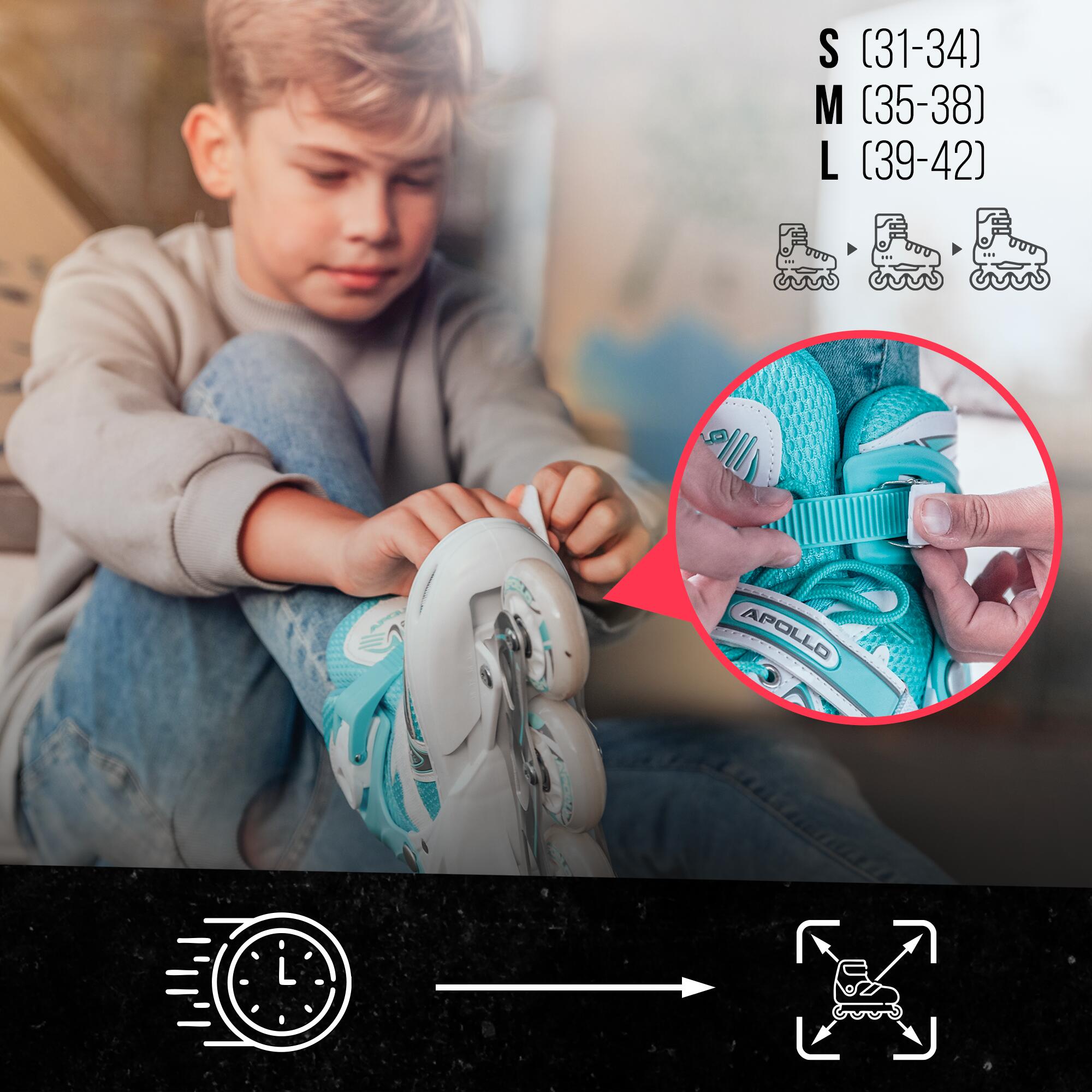 Apollo Super Blade LED ABEC7 Pattini regolabili per bambini 2/7