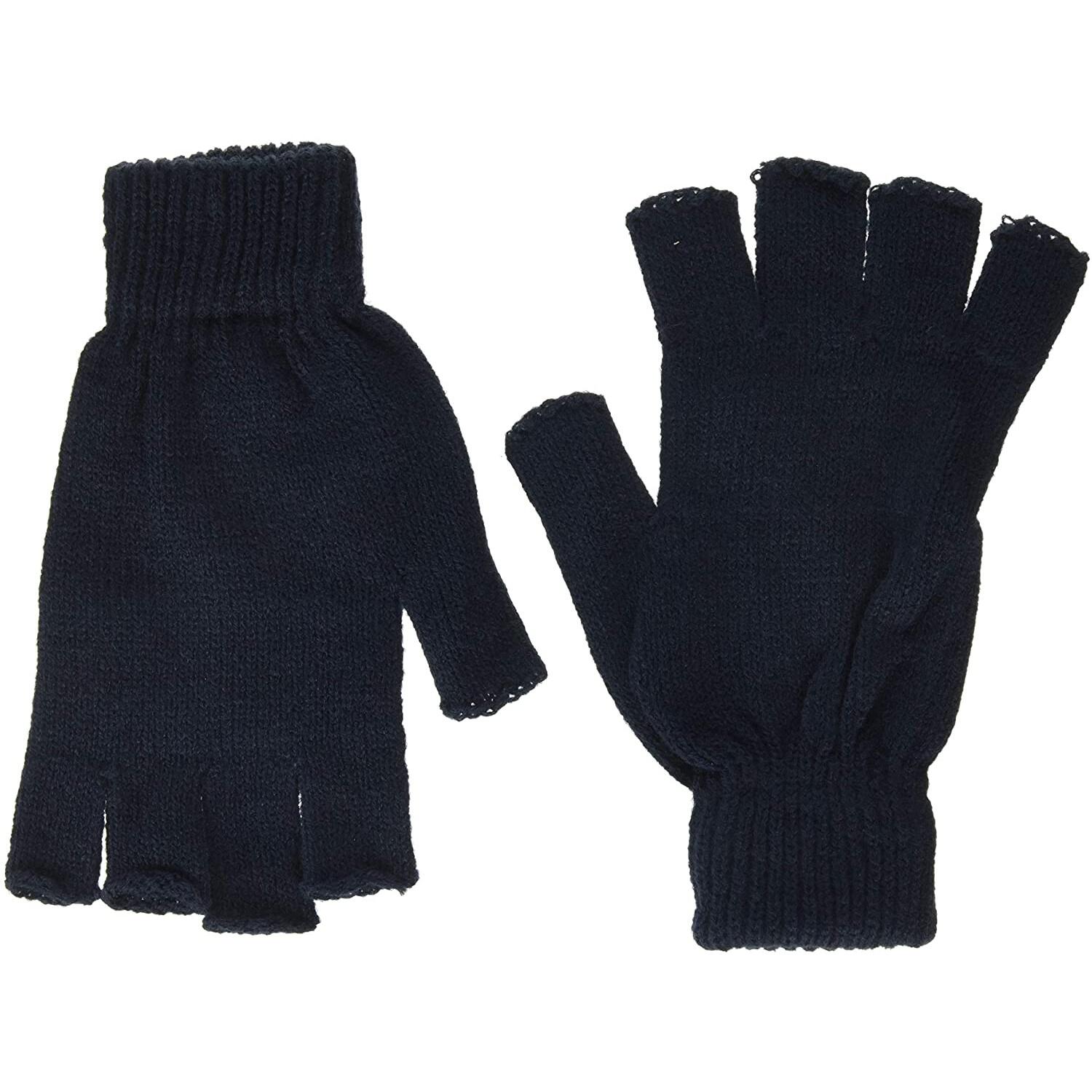 Unisex Fingerless Mitts / Gloves (Navy) 2/4