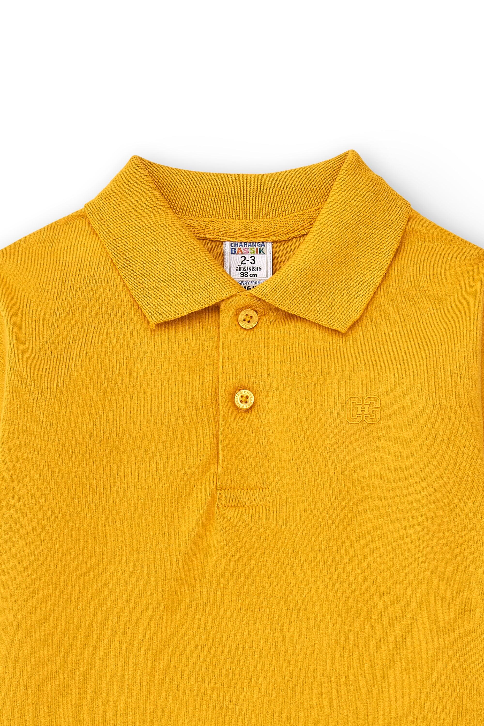 Camisa polo básica amarela de manga comprida para 3/3