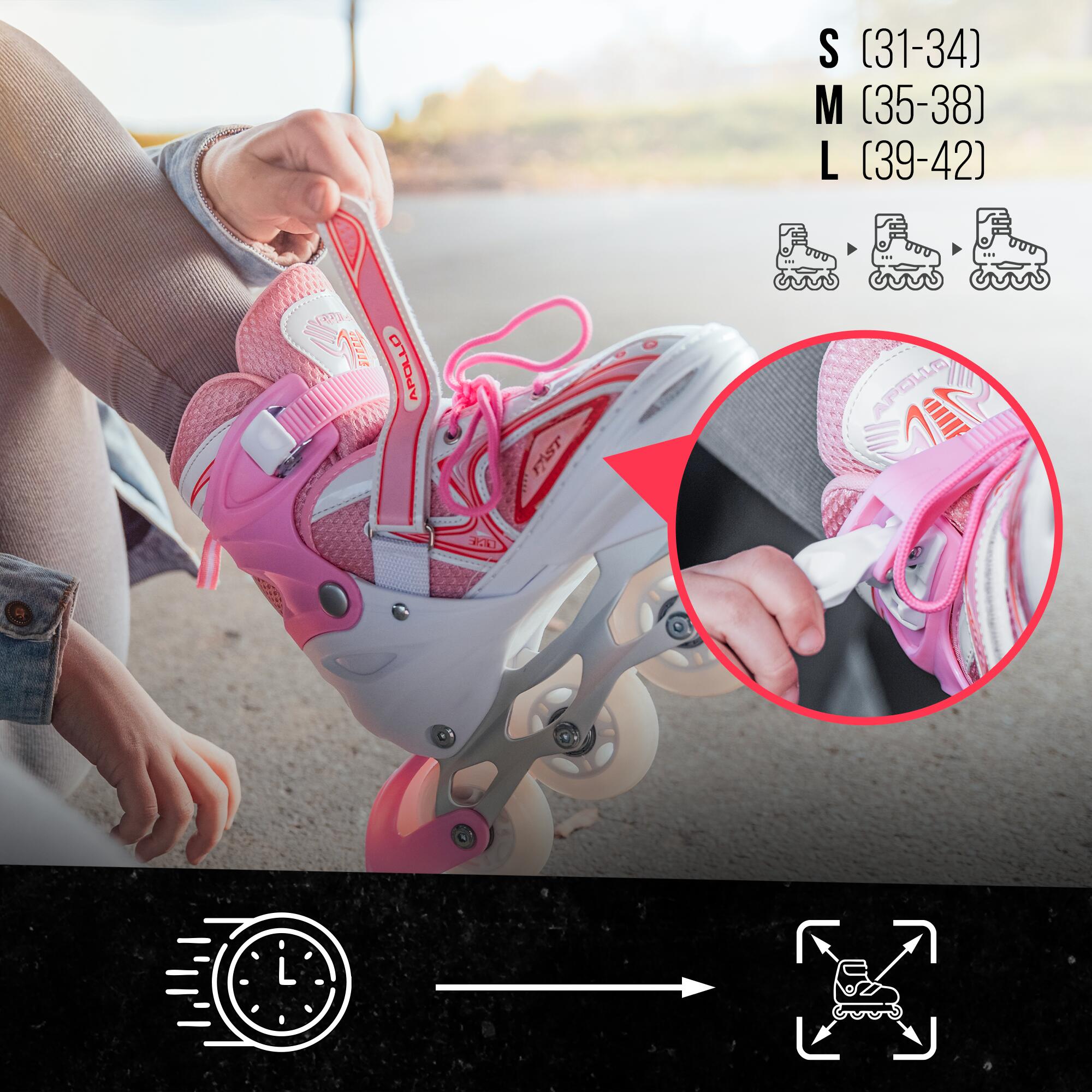 Nijdam Inlineskates - Dames - Roze/Grijs/Zwart - 39 | MeerDeals.nl