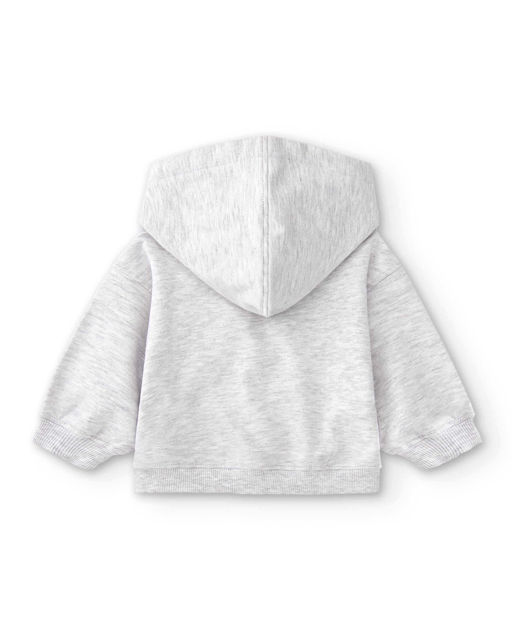 Sudadera de bebé gris con capucha 3/4