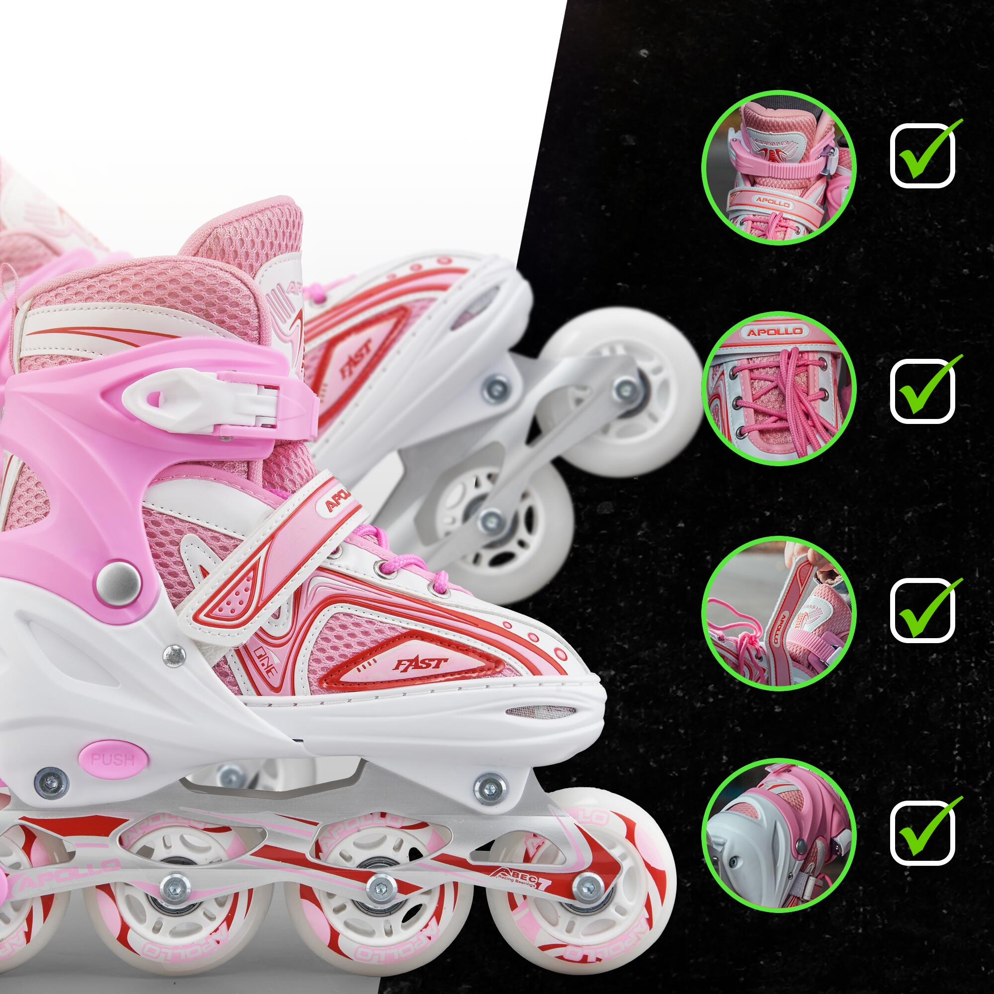 Apollo Super Blade LED ABEC7 Verstelbare kinder inlineskates 4/7