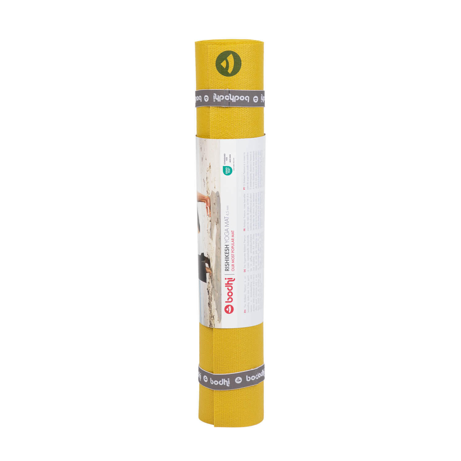 Bodhi Rishikesh Premium 4,5 mm yogamat, mosterdkleur 7/7