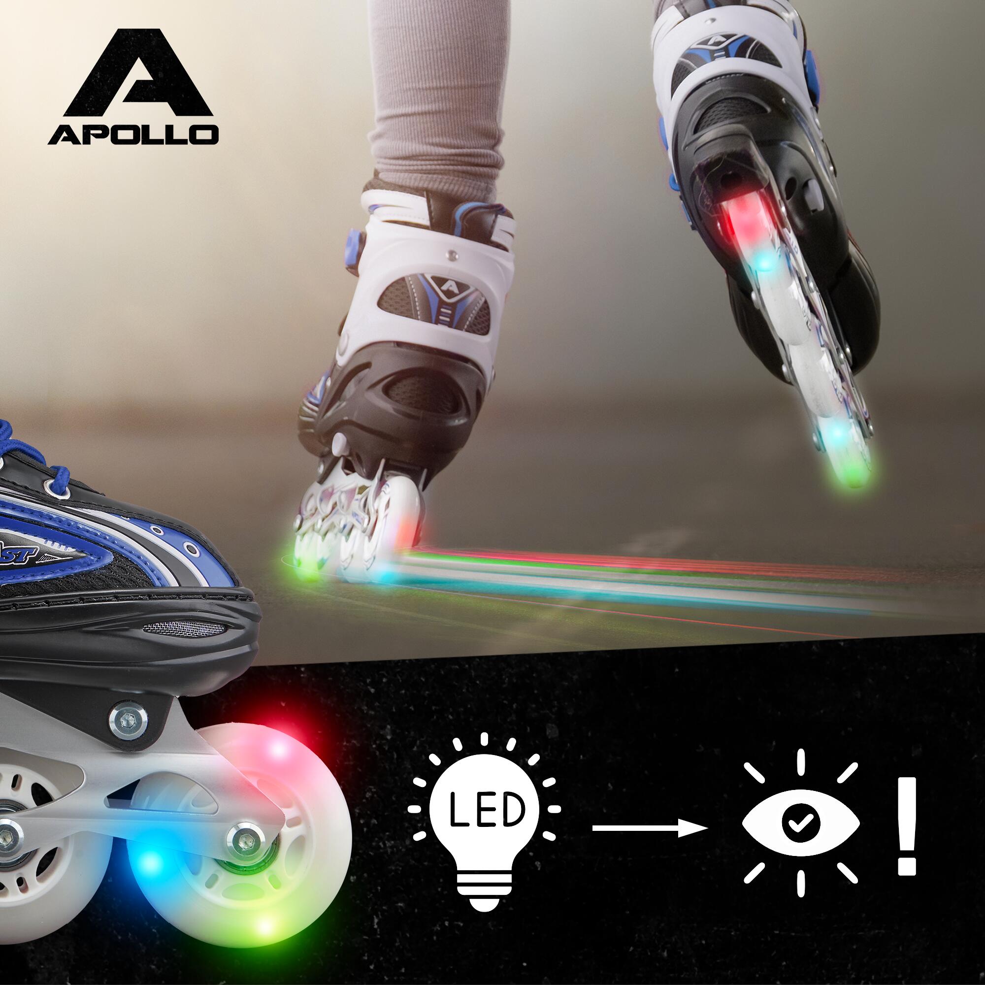 Apollo Super Blade LED ABEC7 Pattini regolabili per bambini 3/7