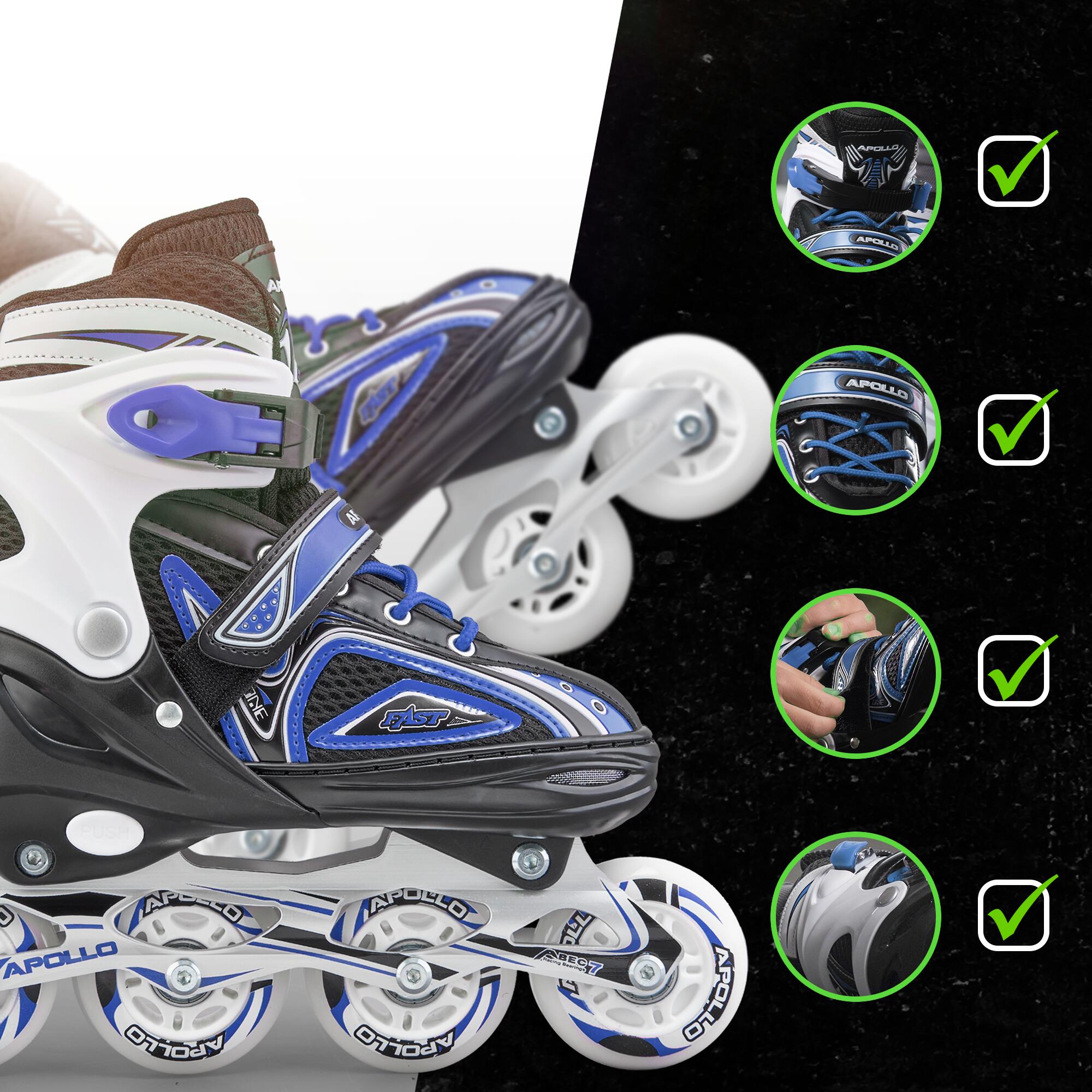 Apollo Super Blade LED ABEC7 Pattini regolabili per bambini 4/7