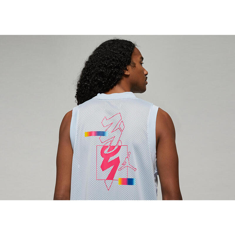 Tricou baschet dr2111453 fără mâneci alb bărbătesc