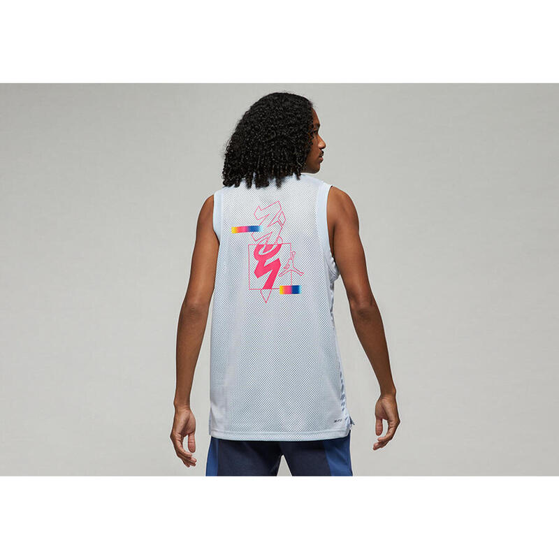 Tricou baschet dr2111453 fără mâneci alb bărbătesc