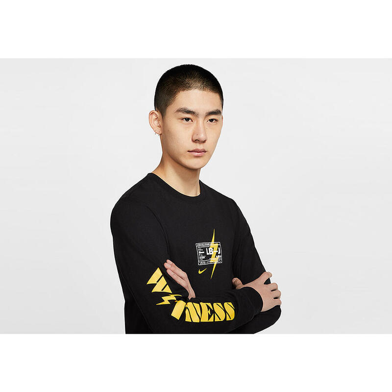 Tricou baschet cd1093010 cu mânecă lungă negru bărbătesc