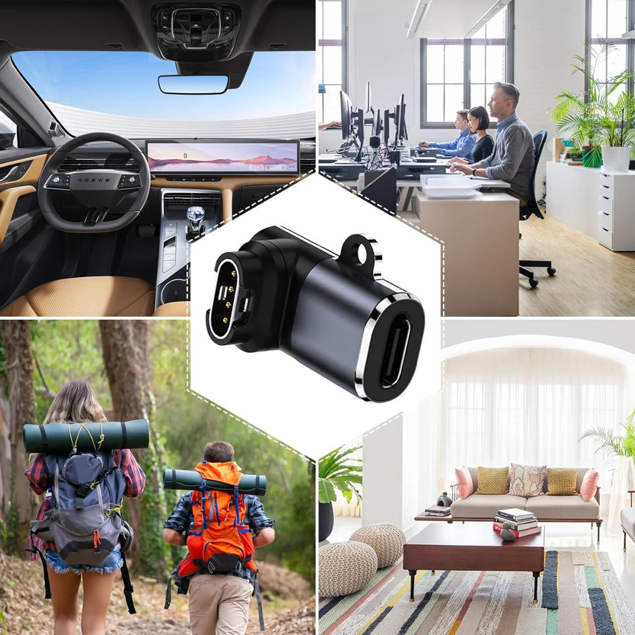 ADAPTATEUR USB-C POUR GARMIN CHARGEUR POUR FENIX FORERUNNER VENU 5/7
