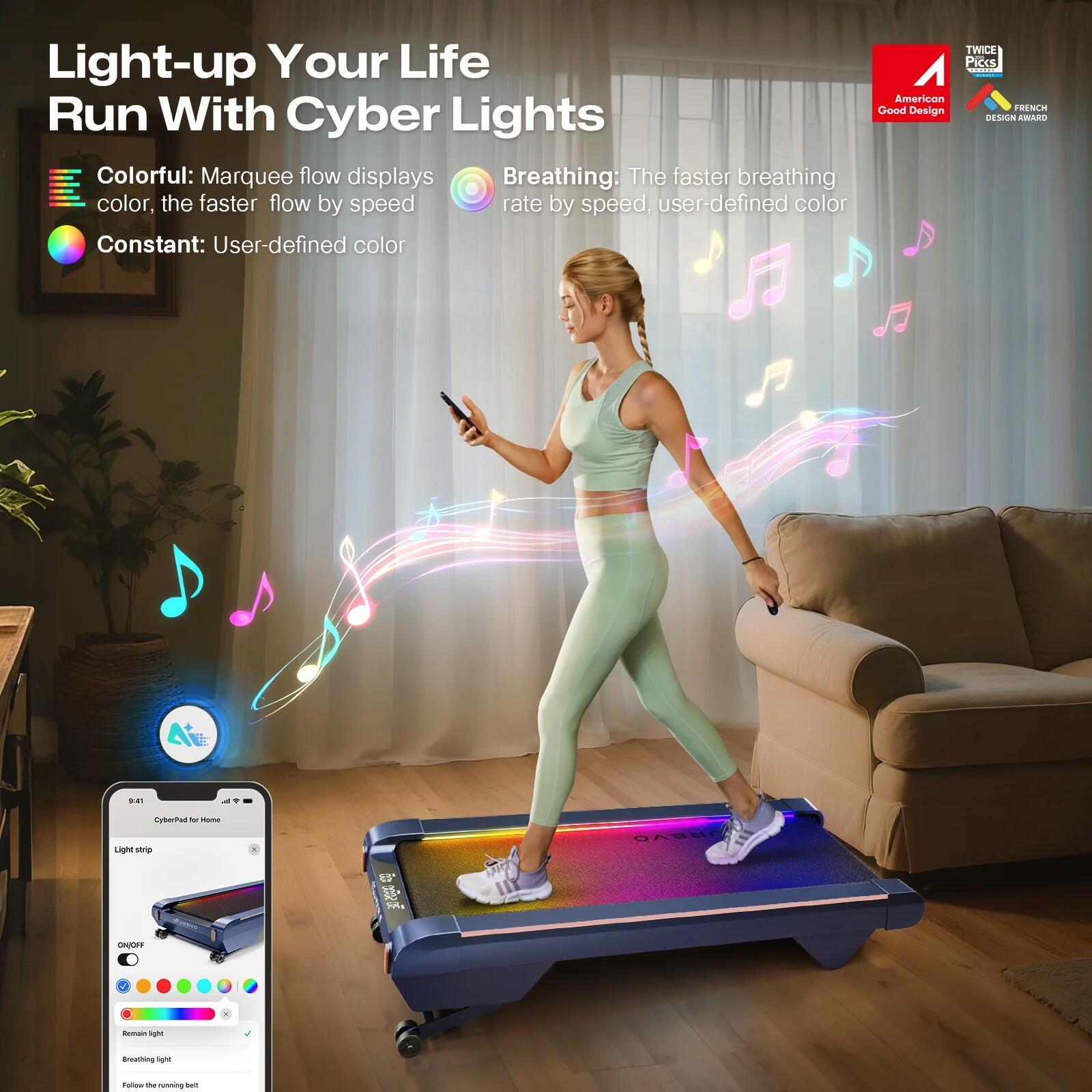Walking-Laufband CYBERPAD – smart, stilvoll & ultraflach 4/7