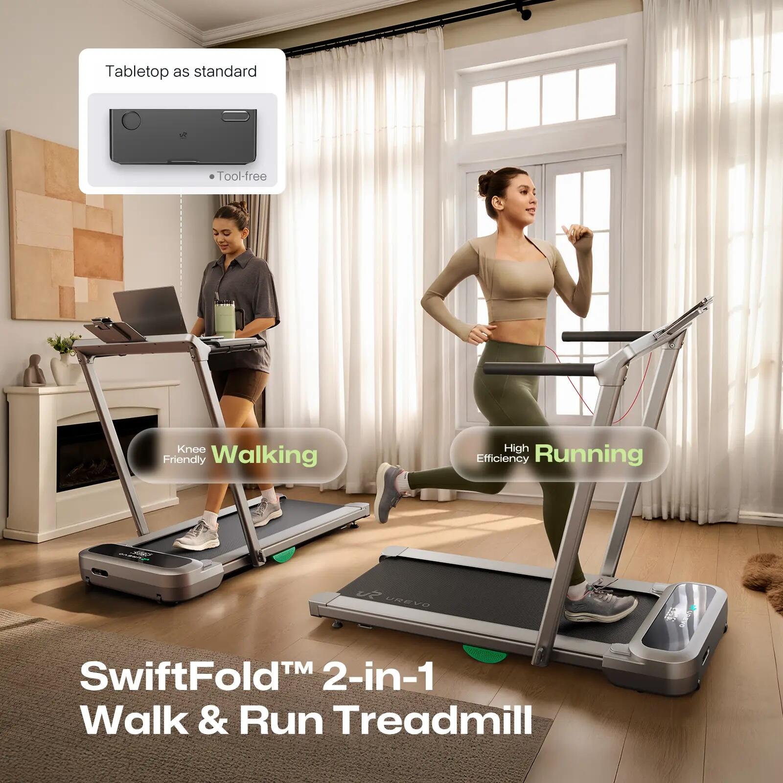 Klappbares 2-in-1 Laufband FoldiMix 5 Pro – ultraflach 2/7