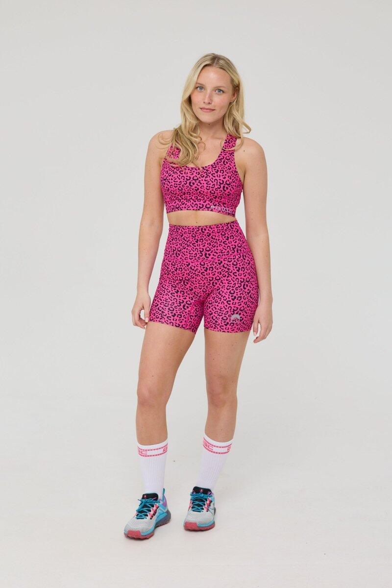 Dames Fitness Shorts Hoge Taille Infinite Pink Leopard 3/4