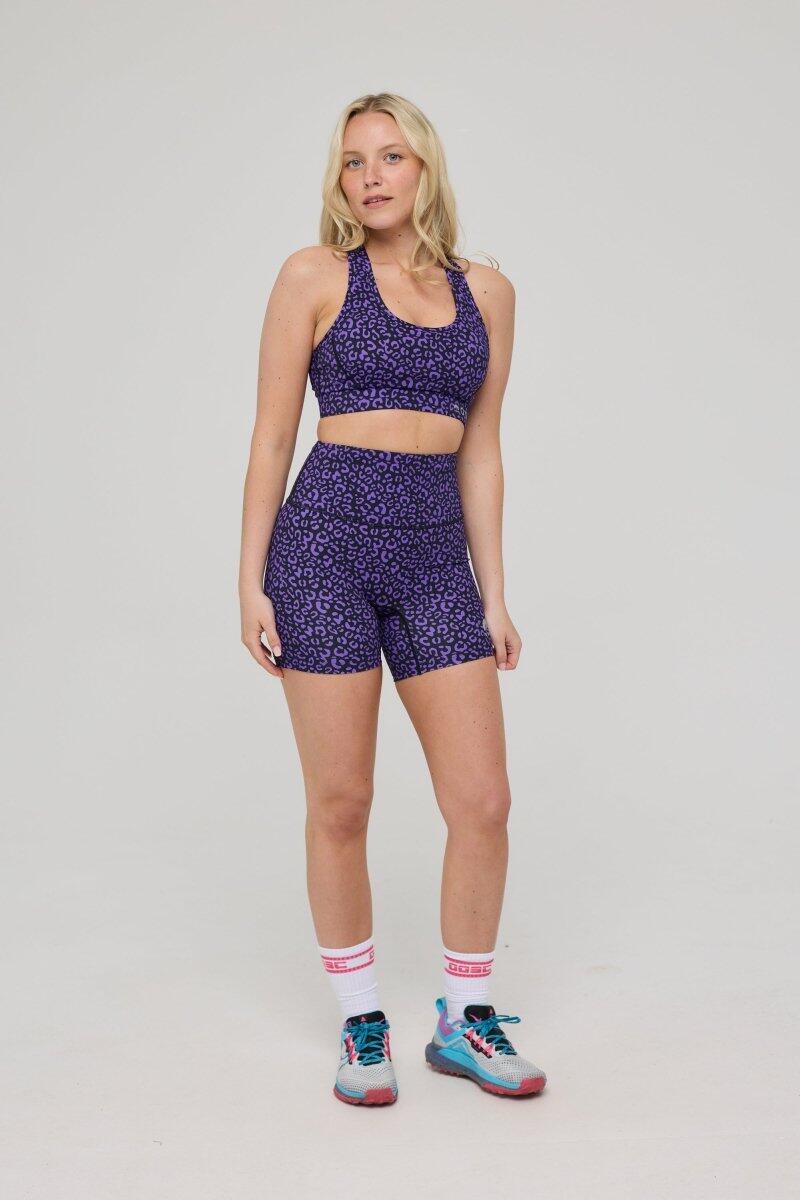 Dames Fitness Shorts Hoge Taille Infinite Purple Leopard 2/3