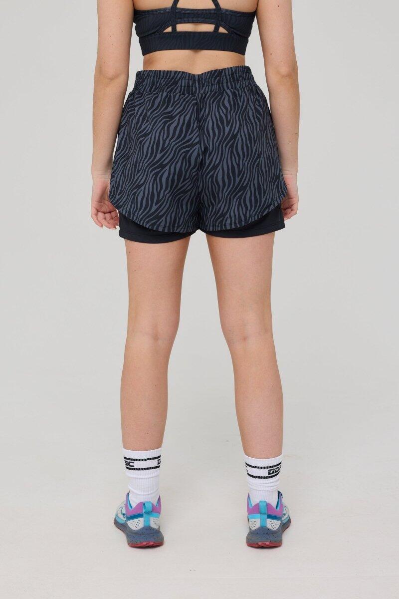 Dames Running Shorts 2-in-1 Elite Black Tiger 2/4