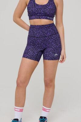 Infinite high waisted shorts - paarse luipaardprint