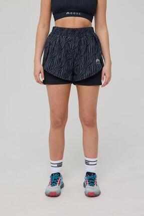 Damen Running Shorts 2-in-1 Elite Black Tiger