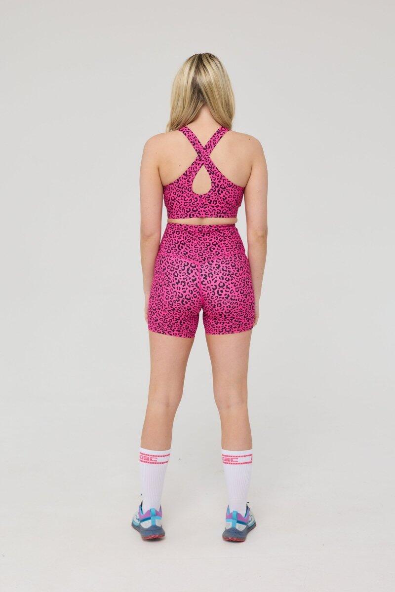 Dames Fitness Shorts Hoge Taille Infinite Pink Leopard 4/4