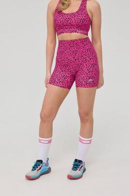 Dames fitness shorts hoge taille infinite pink leopard
