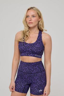 Dames fitness sport-bh hoge steun elite purple leopard