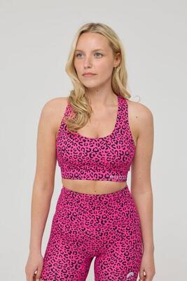 High support elite crossback sportbeha - roze luipaard
