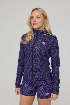 Dames fitness zip-jas crop infinite purple leopard