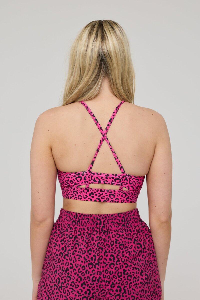 Damen Fitness Sport-BH Mittlere Stütze Infinite Pink Leopard 2/4