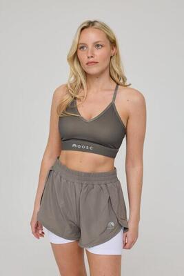 Dames fitness sport-bh gemiddelde steun infinite khaki