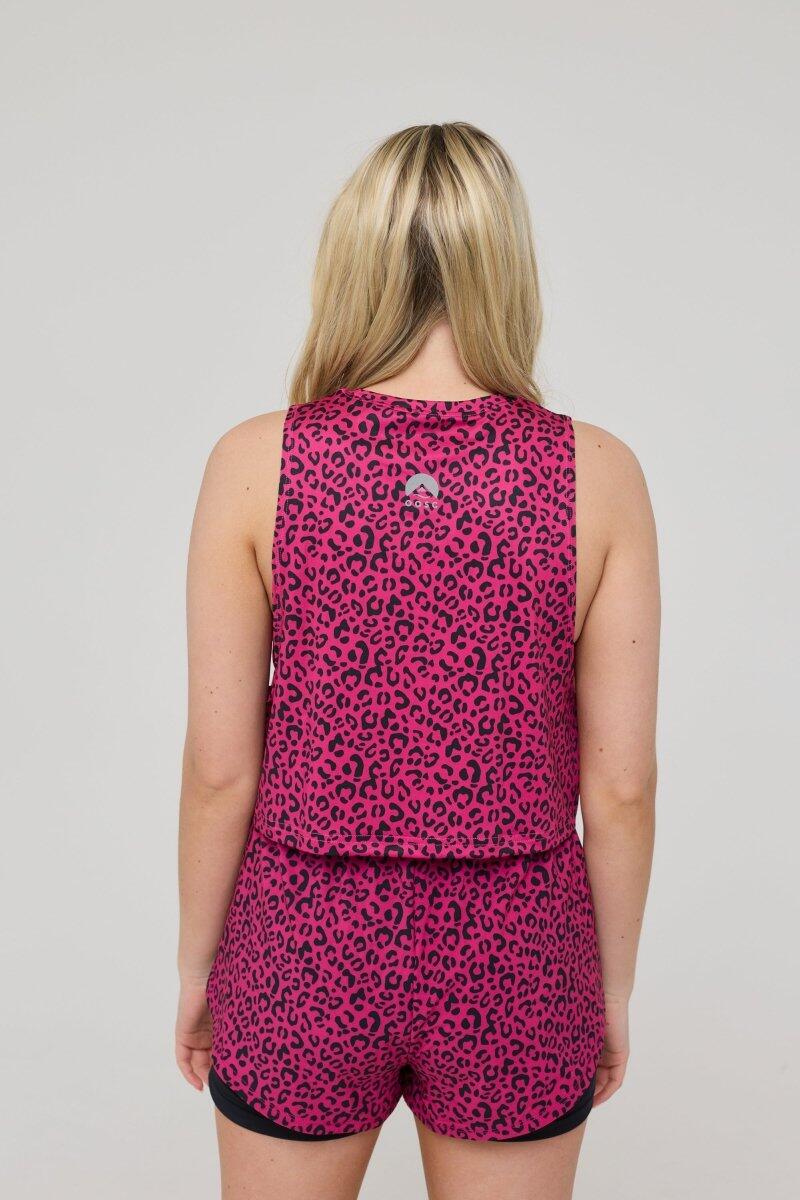 Dames Fitness Tanktop Crop Infinite Pink Leopard 2/4