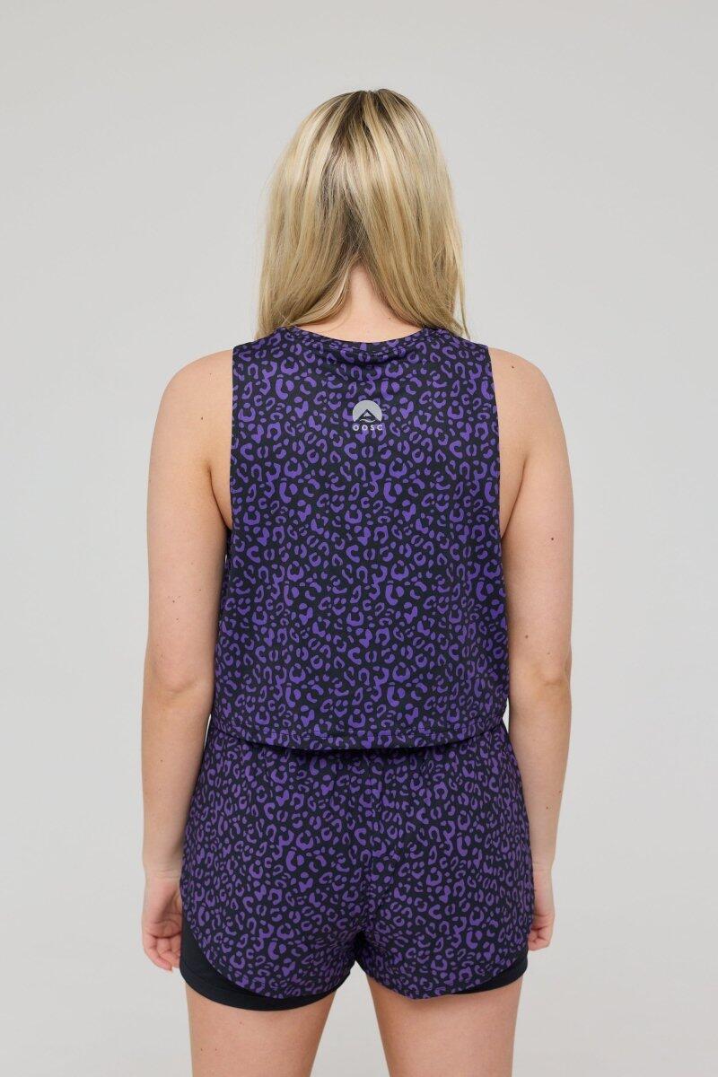 Dames Fitness Tanktop Crop Infinite Purple Leopard 2/4