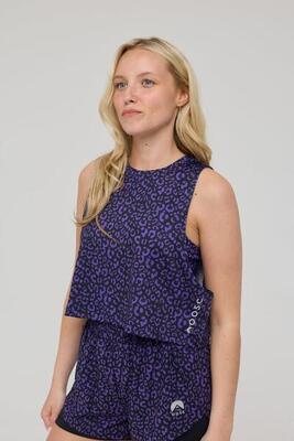 Dames fitness tanktop crop infinite purple leopard