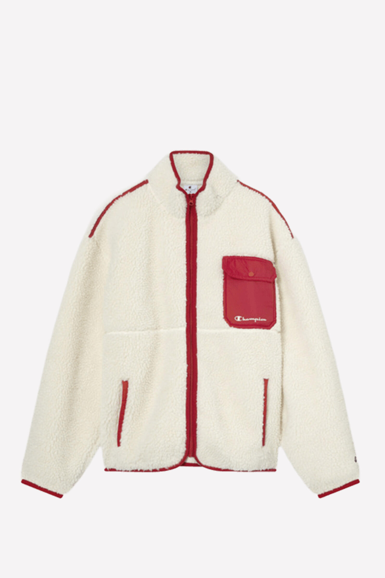 Champion Forro Polar Hooded Top Blanco/rojo 3/5
