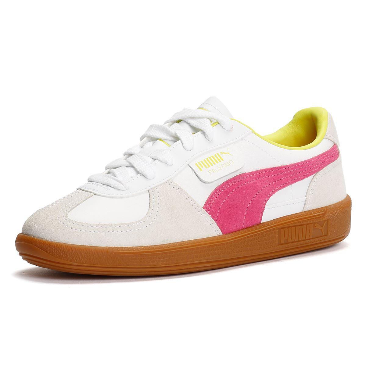 Puma Palermo Leather Men's White/Pink Trainers 3/6