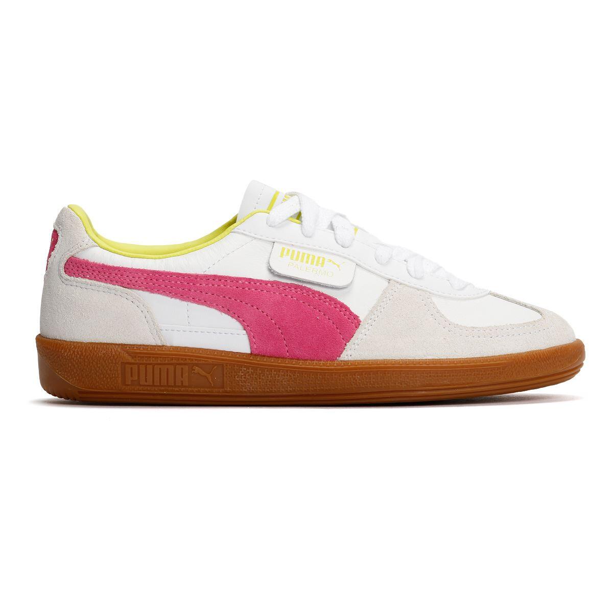 Puma Palermo Leather Men's White/Pink Trainers 5/6