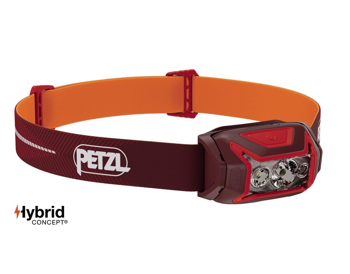 Frontal PETZL ACTIK CORE Rojo 625 lúmenes recargable USB‑C cinta