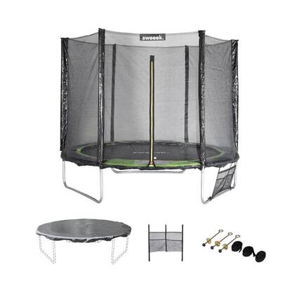 Trampoline 250 cm, vert, avec accessoires | sweeek