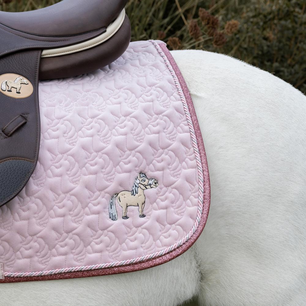 Tapis paillettes de licorne tete pony light rose 5/5