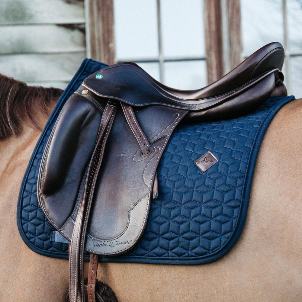 Tapis de selle classic dressage marine 4/7