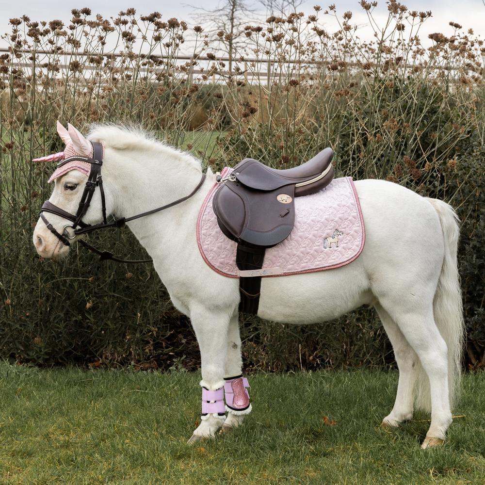 Tapis paillettes de licorne tete pony light rose 4/5