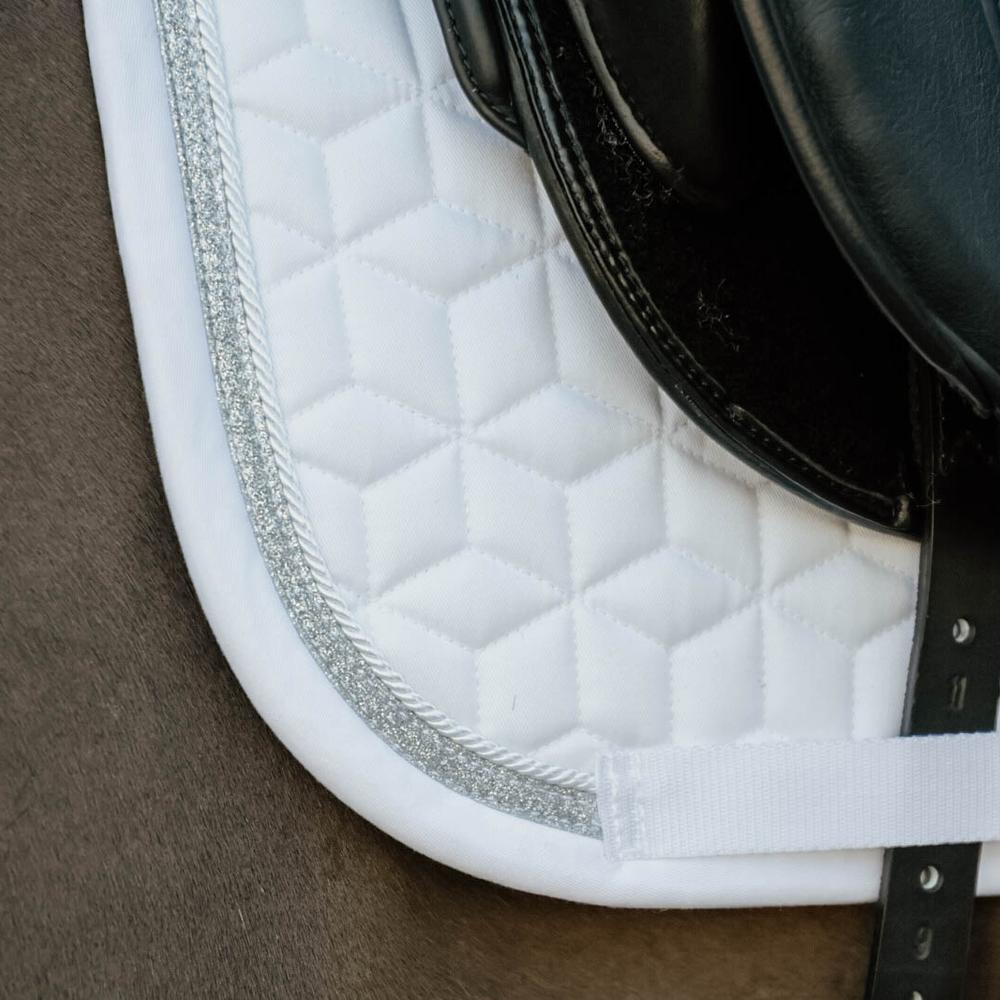 Schabracke glitter rope dressage weiss/weiss 4/7