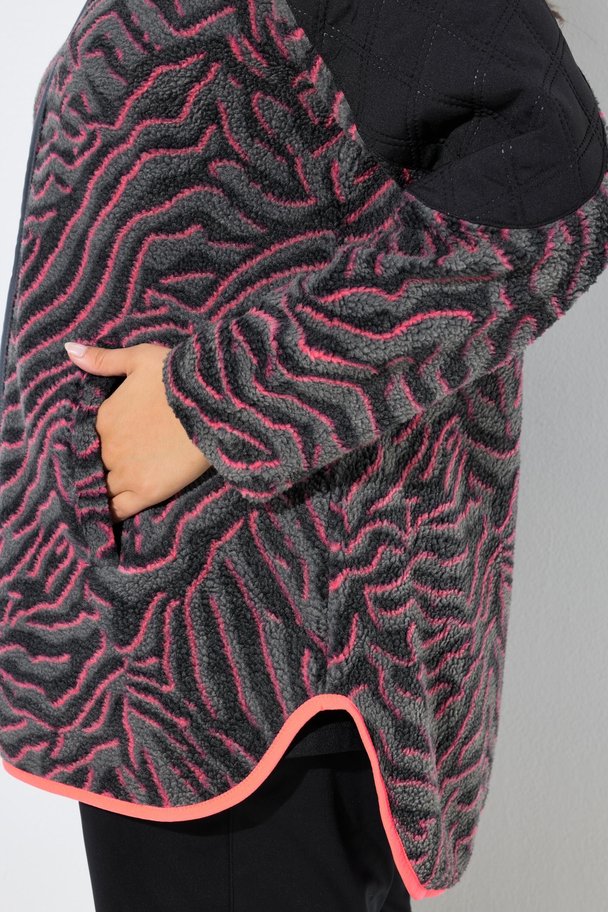 Femme Veste polaire longue à col montant manches longues et motif tigre 5/7