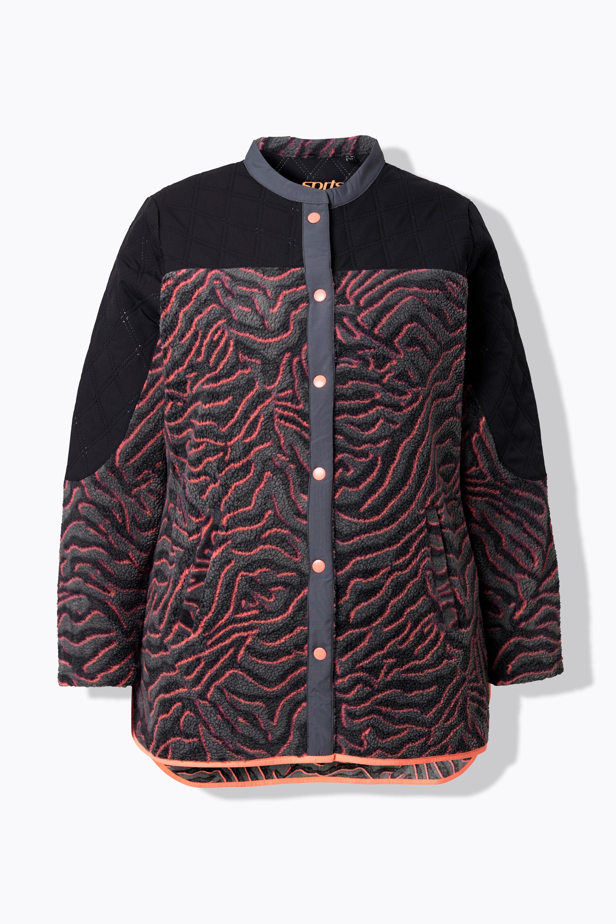 Femme Veste polaire longue à col montant manches longues et motif tigre 7/7