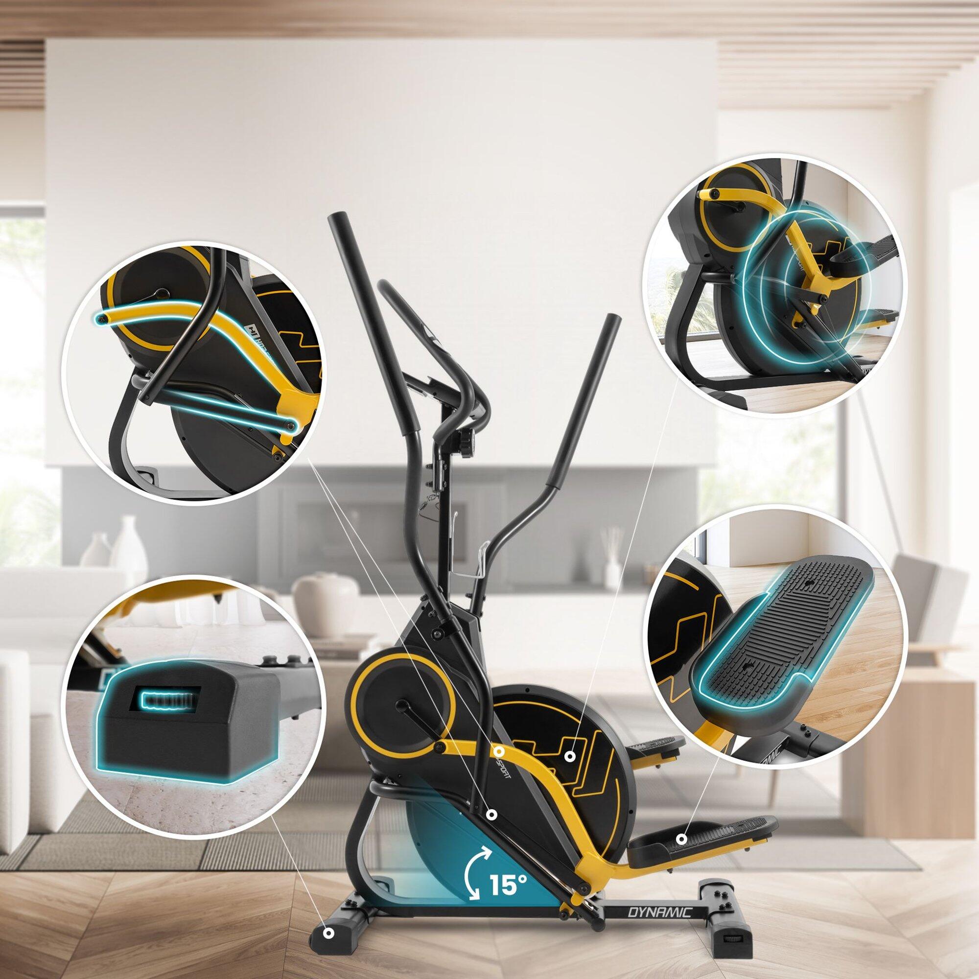 Vélo elliptique climber stepper magnétique Hop-Sport HS-450B Dynamic, Jaune 3/7