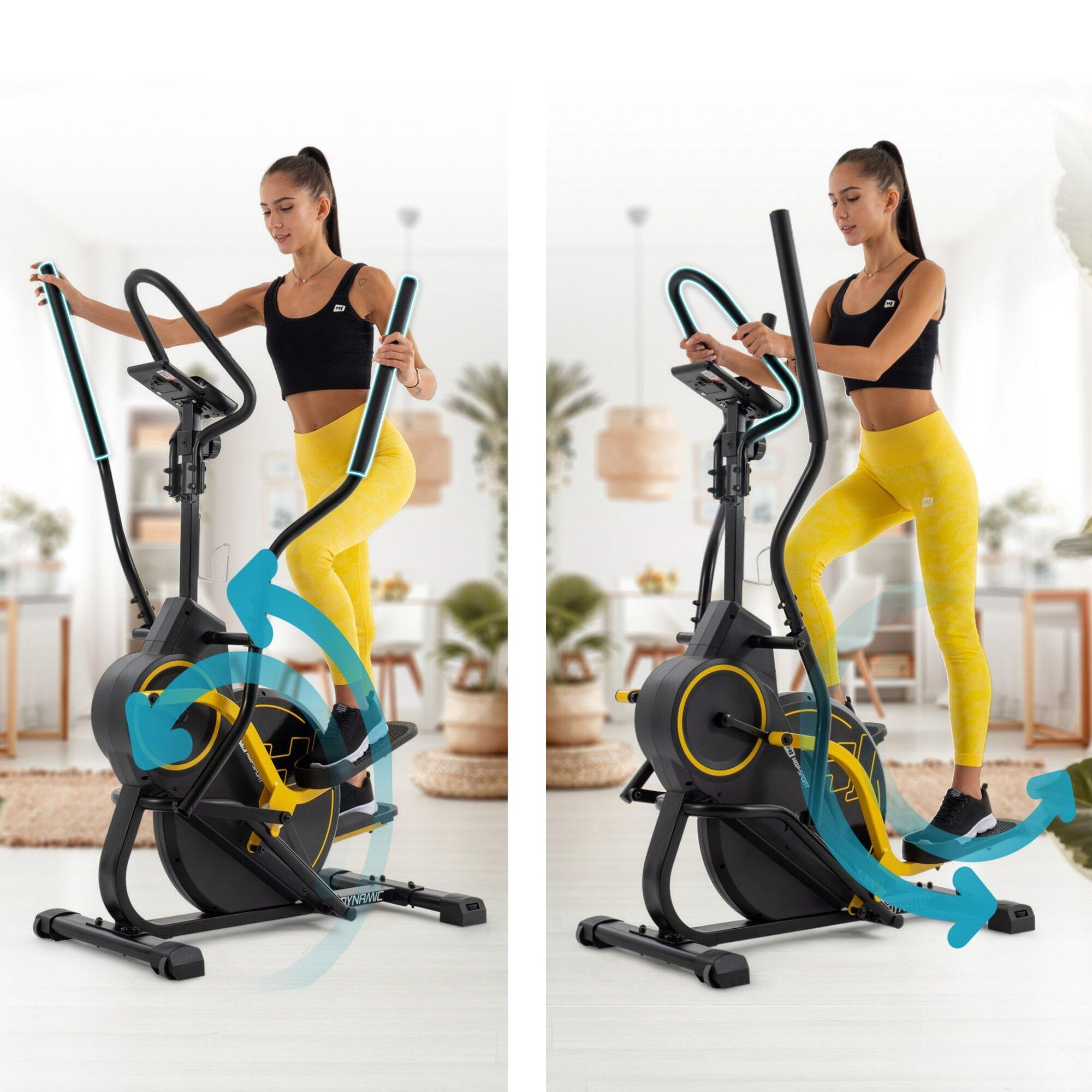 Vélo elliptique climber stepper magnétique Hop-Sport HS-450B Dynamic, Jaune 2/7