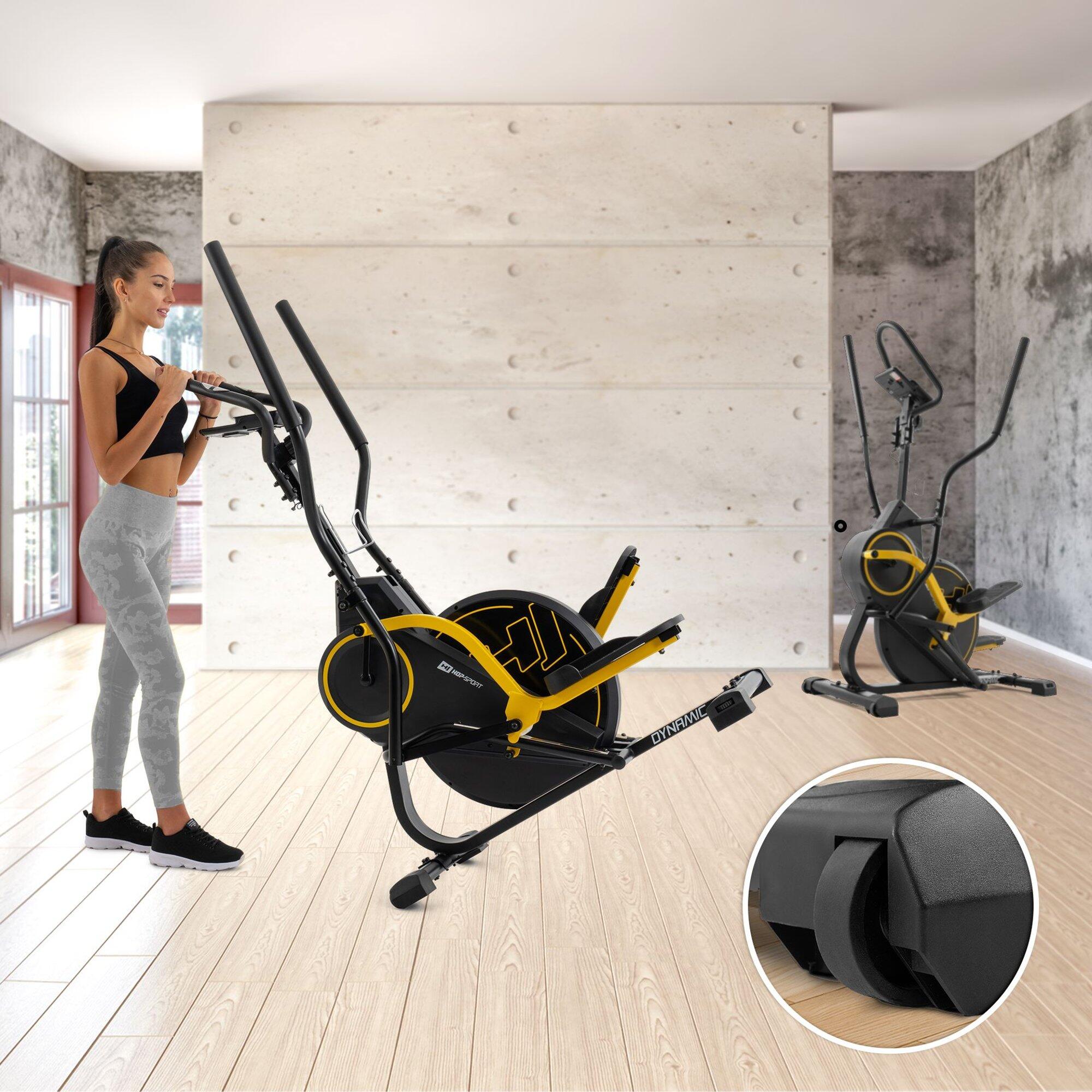 Vélo elliptique climber stepper magnétique Hop-Sport HS-450B Dynamic, Jaune 5/7