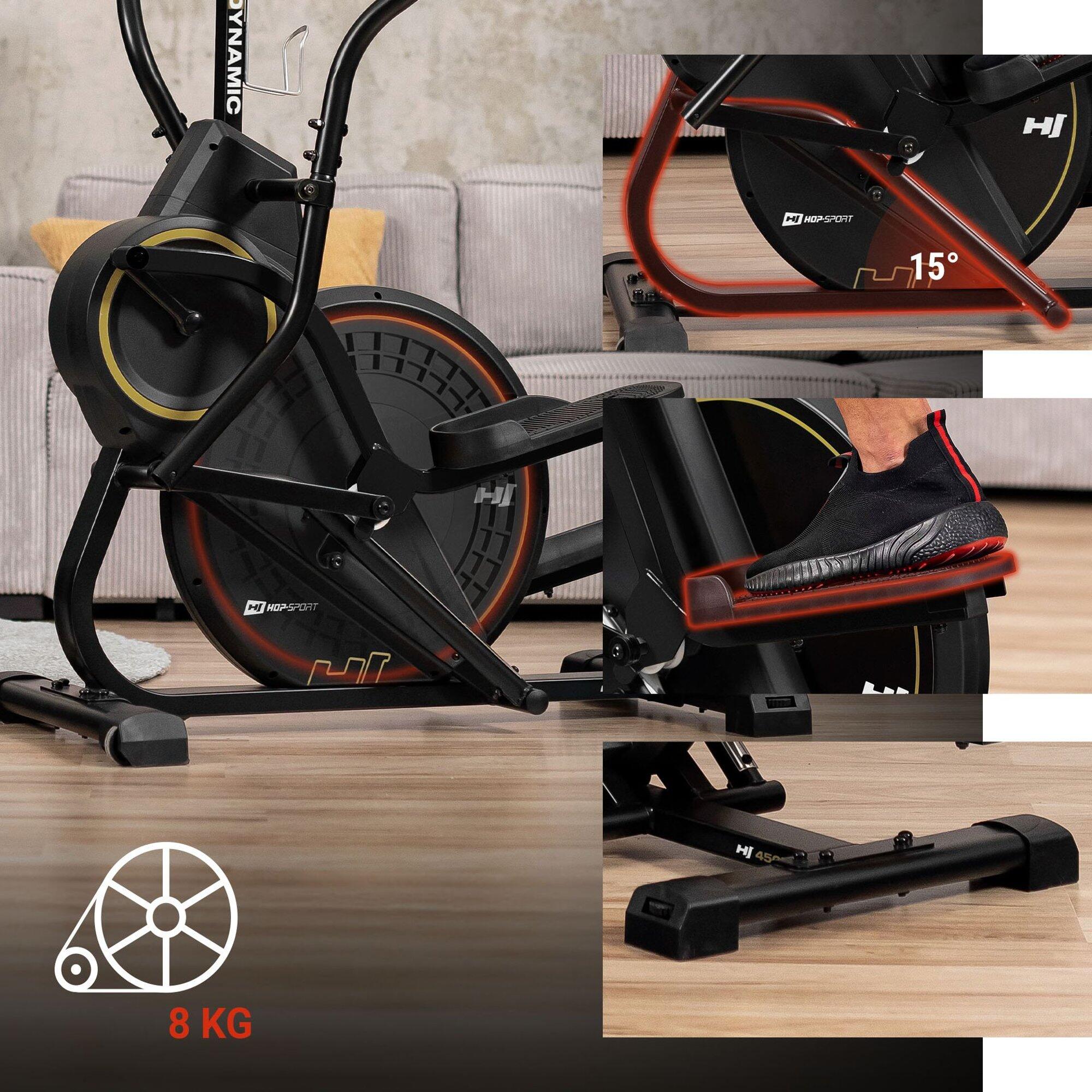 Vélo elliptique climber stepper magnétique Hop-Sport HS-450B Dynamic, Doré 4/7