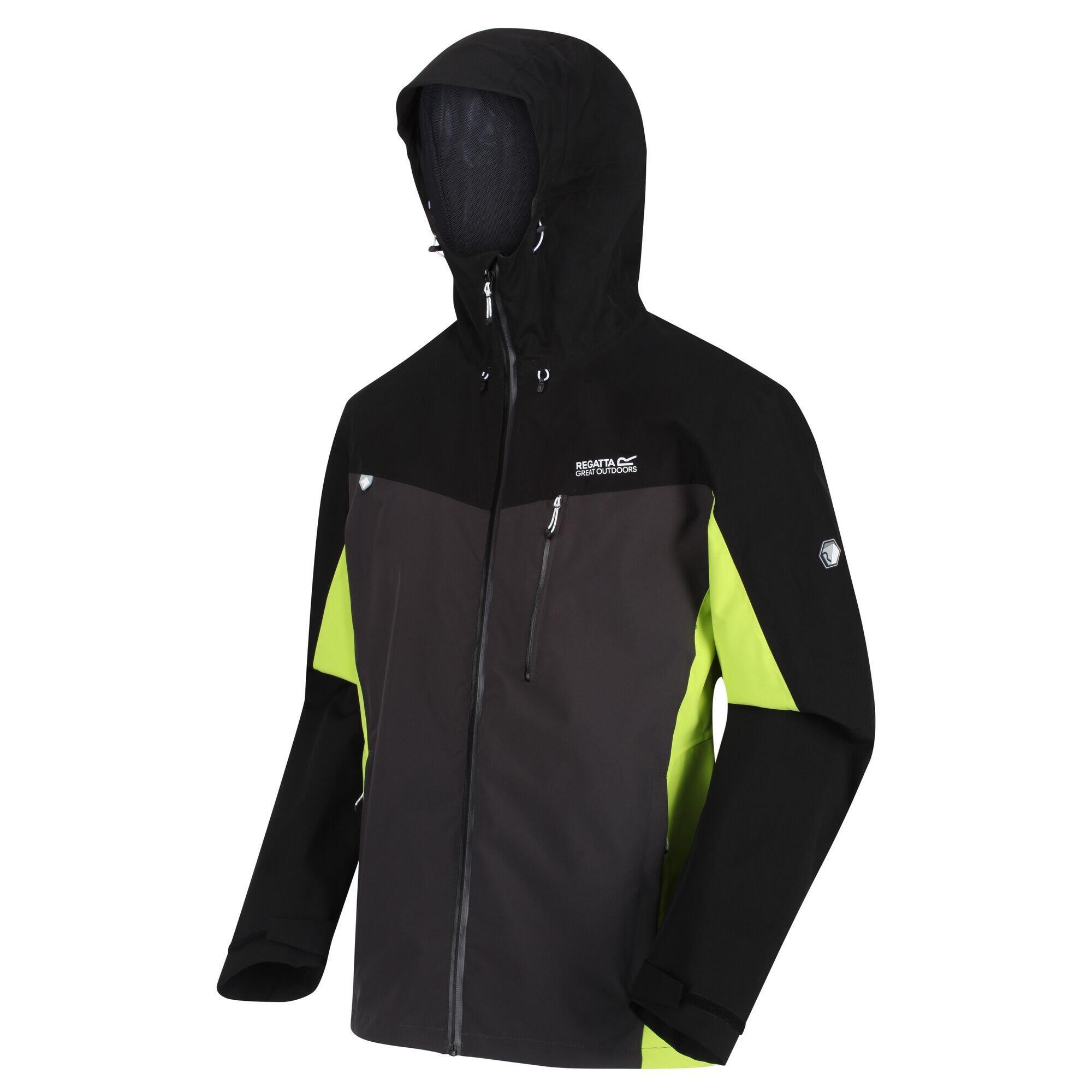 Mens Birchdale Waterproof Hooded Jacket (Ash/Black) 4/5