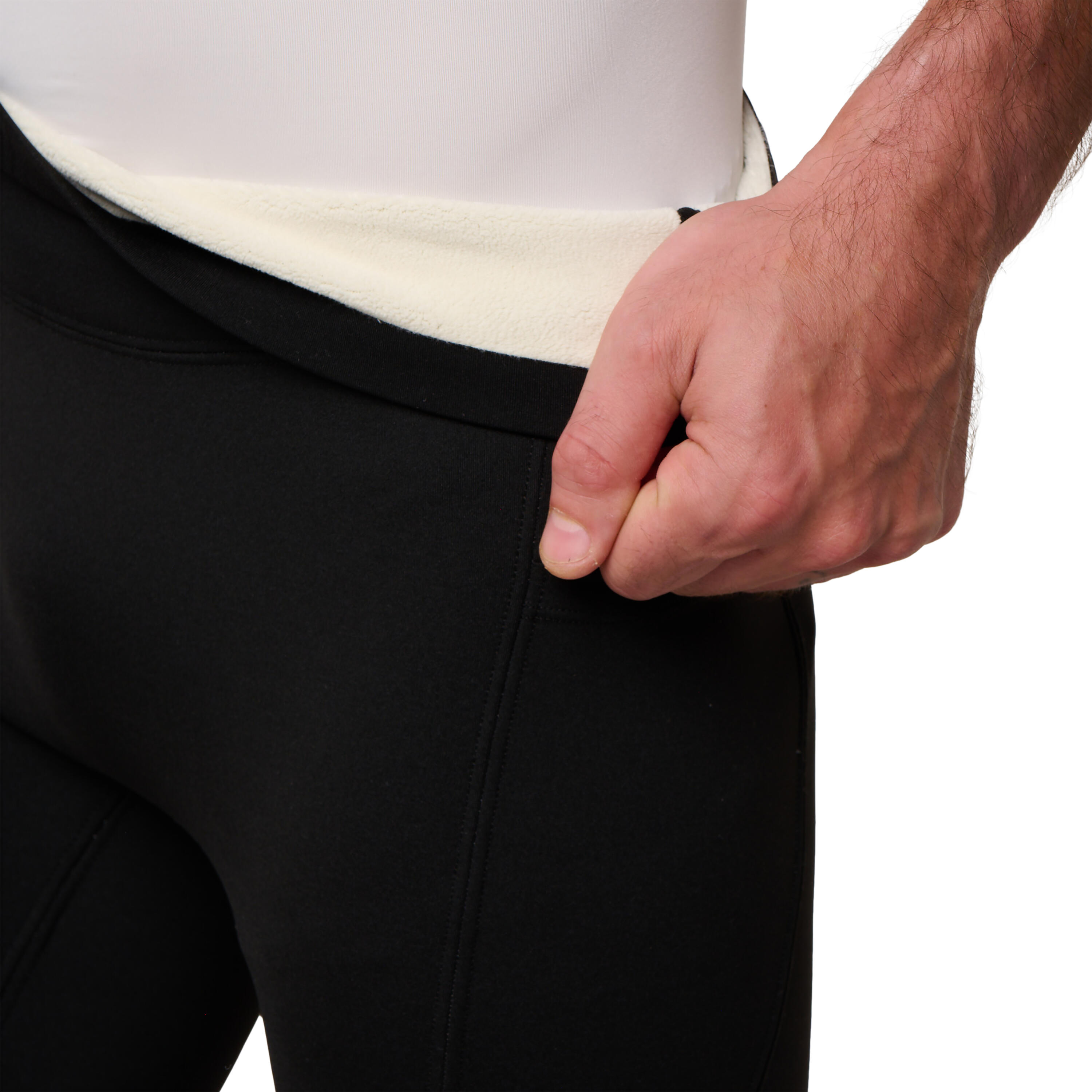 Leggings termici in pile da uomo con interno caldo ed elasticizzato 4/5