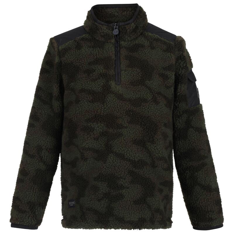 Childrens/Kids Macklin Fleece Top (Dark Khaki/Black)