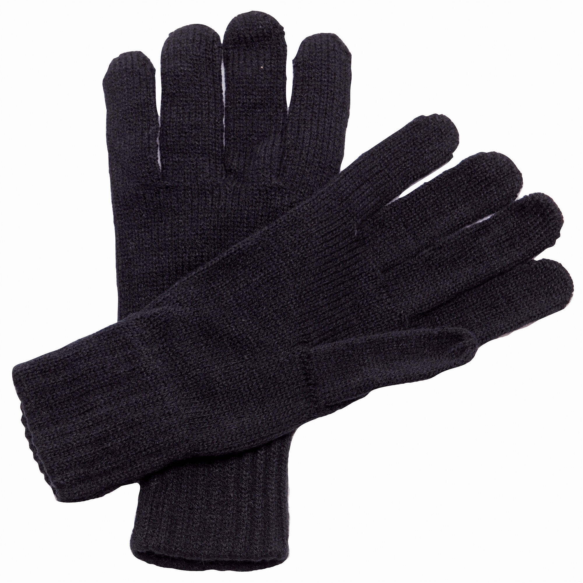 Unisex Knitted Winter Gloves (Black) 1/4